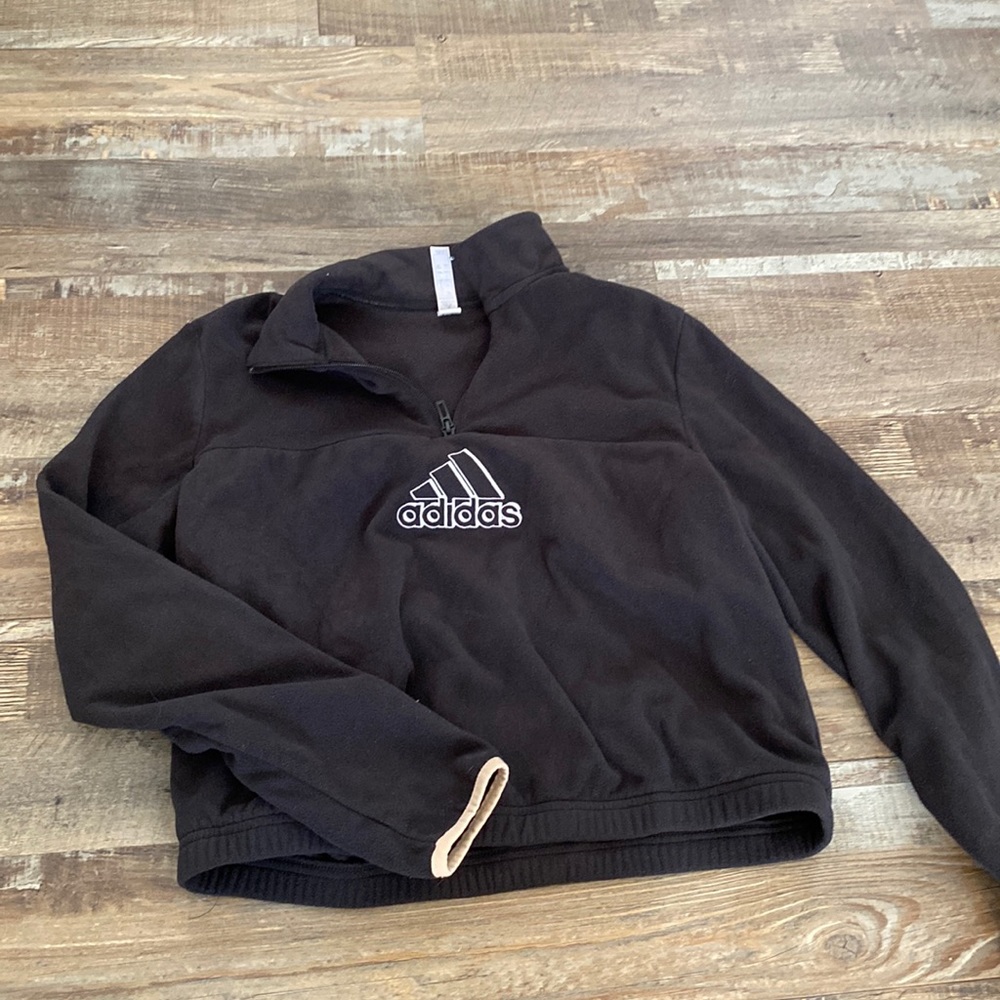 Adidas fleece cropped sweater